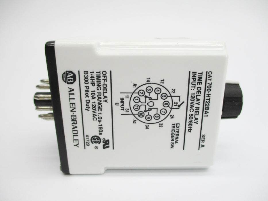 INDUSTRIAL SPARE PART 700-HT22BA1 SER. A 120VAC 10A 1.0-180S (BK/YL) NSMP