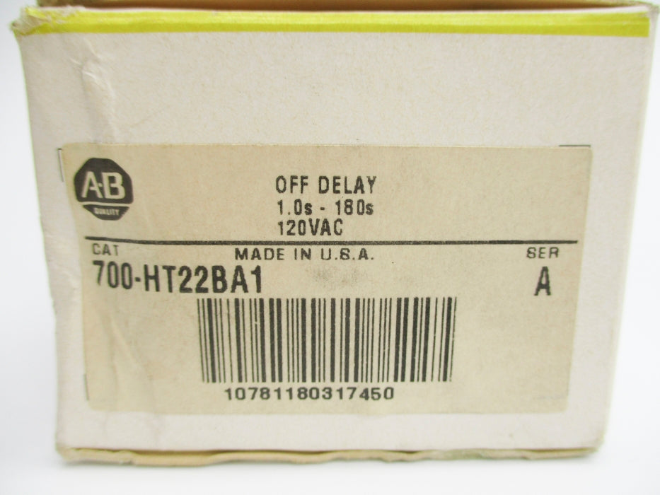 INDUSTRIAL SPARE PART 700-HT22BA1 SER. A 120VAC 10A 1.0-180S (BK/YL) NSMP