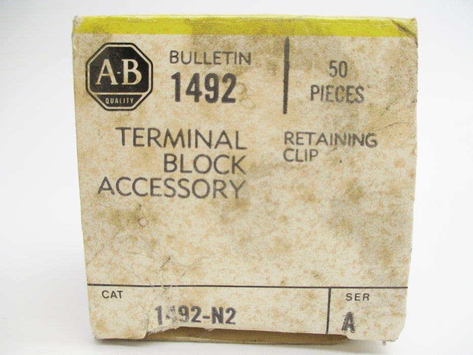 ALLEN BRADLEY 1492-N2 SER. A (PKG OF 50) (BK/YL) NSMP