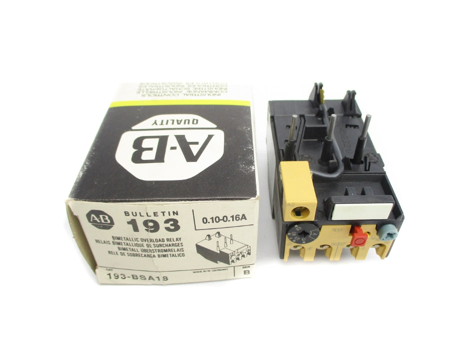 INDUSTRIAL SPARE PART 193-BSA18 SER. B 0.10-0.16A (BK/YL) NSMP