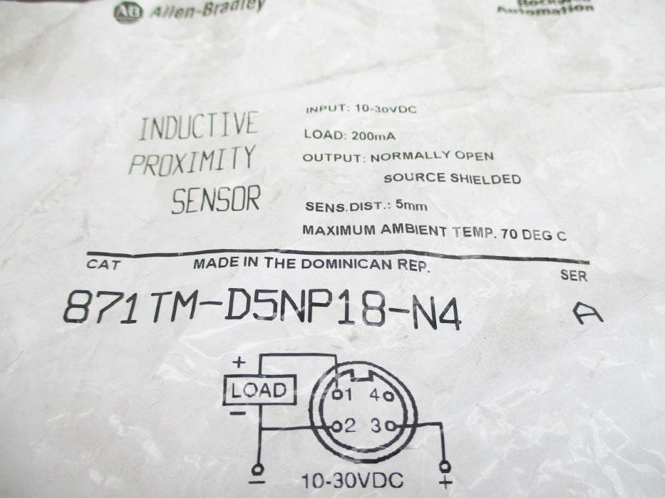 INDUSTRIAL SPARE PART 871TM-D5NP18-N4 SER. A 10-30VDC NSMP