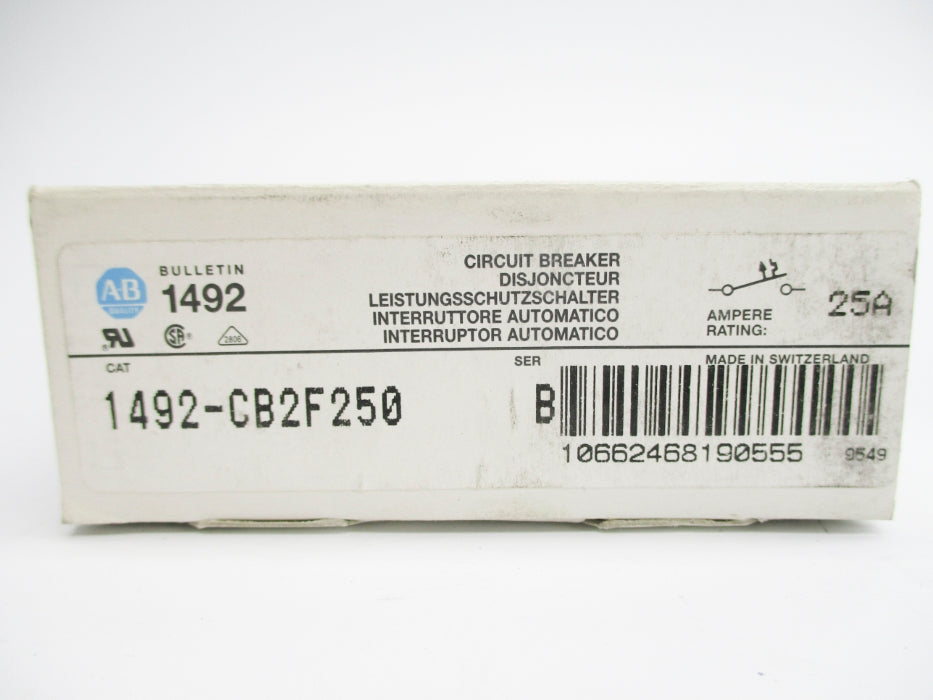 ALLEN BRADLEY 1492-CB2F250 SER. B 480VAC 25A NSMP