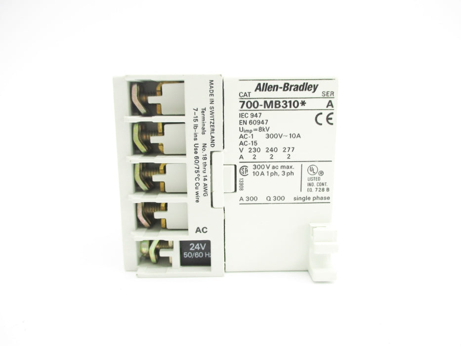 ALLEN BRADLEY 700-MB310A24S SER. A 24V 10A (BR/WH) NSMP