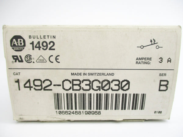 ALLEN BRADLEY 1492-CB3G030 SER. B 3A 480V NSMP