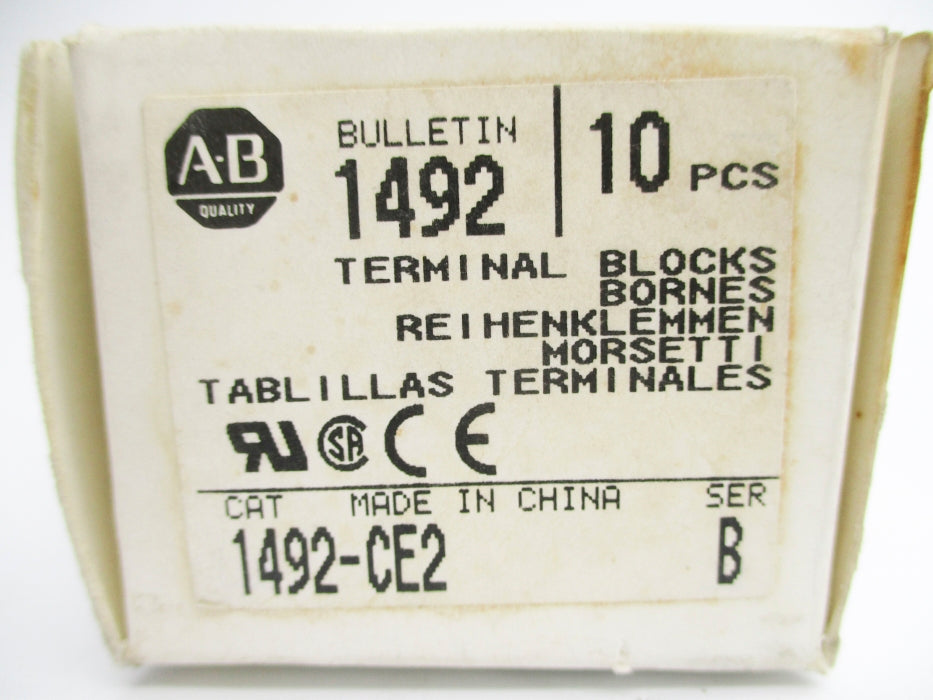 ALLEN BRADLEY 1492-CE2 SER. B (PKG OF 10) (GY/BL) NSMP