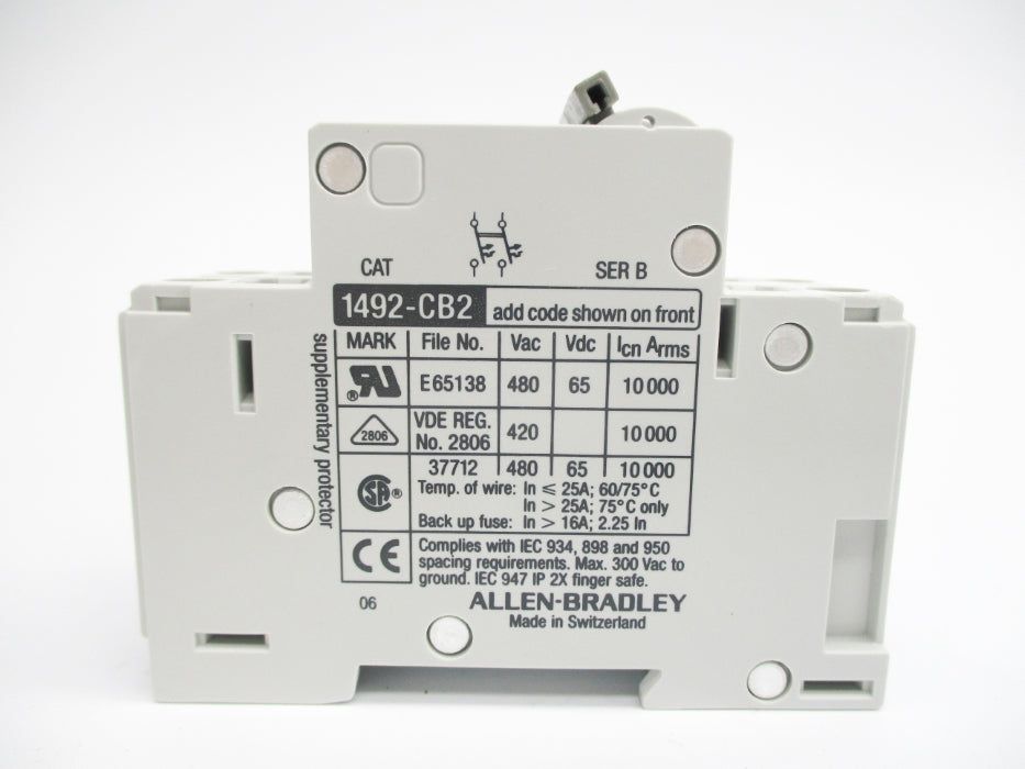 ALLEN BRADLEY 1492-CB2G030 SER. B 2A 480V NSMP