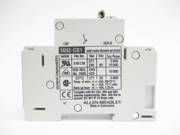 ALLEN BRADLEY 1492-CB1G250 SER. B 277VAC 25A NSMP