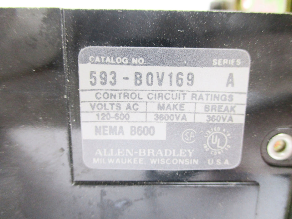 INDUSTRIAL SPARE PART 593-BOV169 SER. A 600VAC UNMP