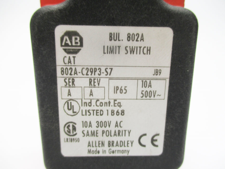 ALLEN BRADLEY 802A-C29P3-S7 SER. A 300VAC 10A NSNP