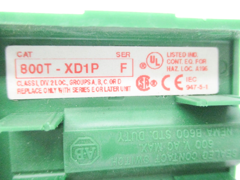 ALLEN BRADLEY 800T-XD1P SER. F (AS PICTURED) NSNP
