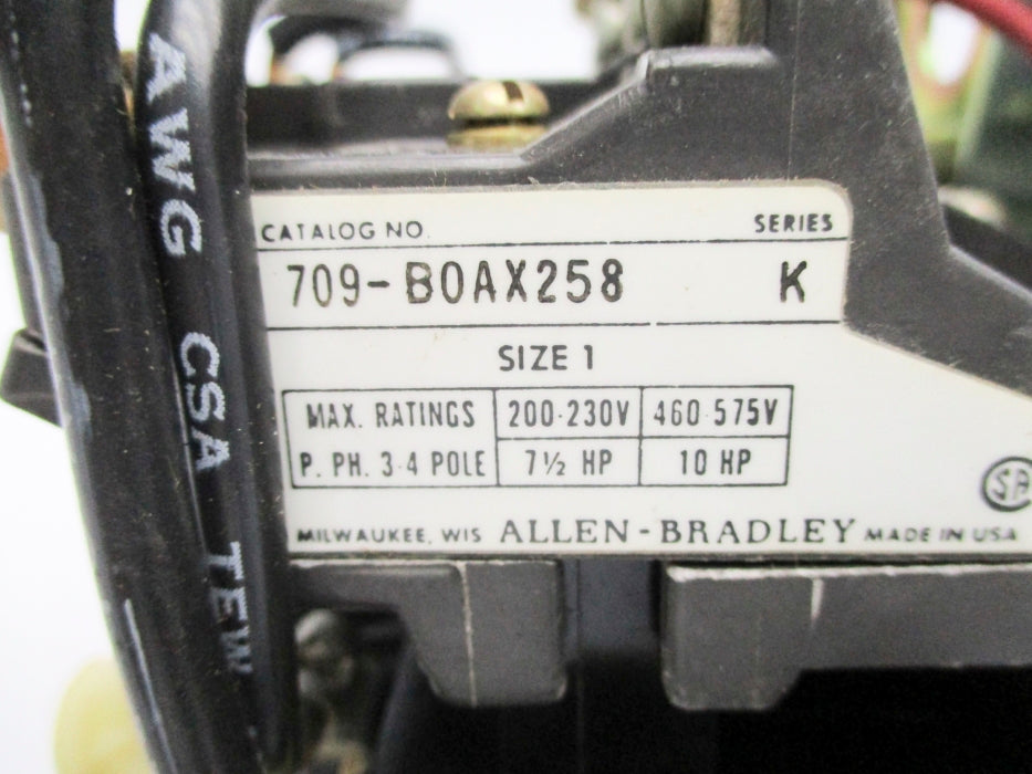 INDUSTRIAL SPARE PART 709-BOAX258 SER. K 220/240V UNMP