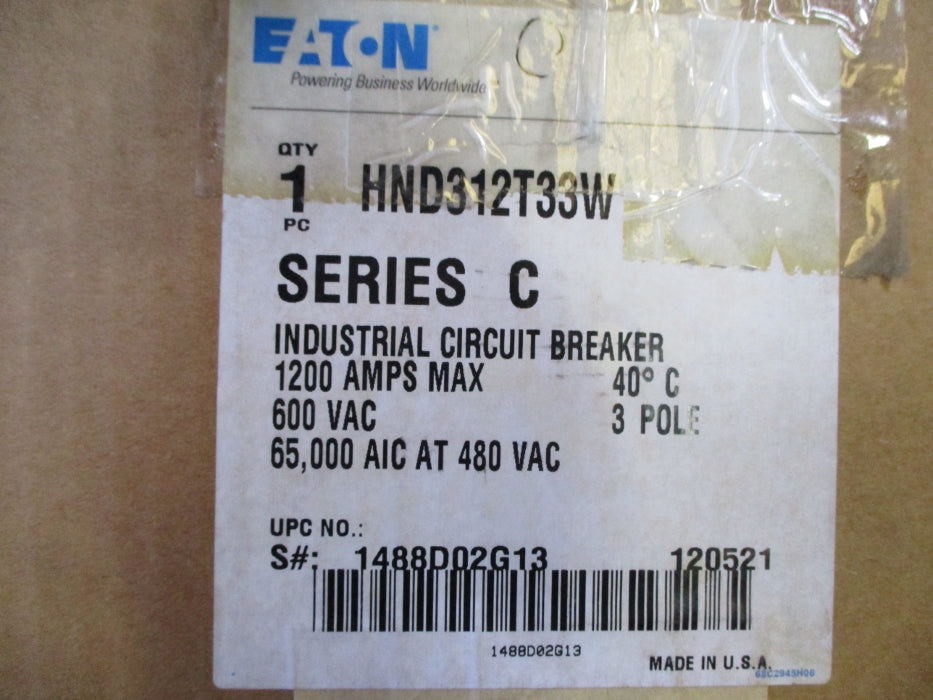 EATON HND312T33W SER. C 1200A 600VAC NSMP