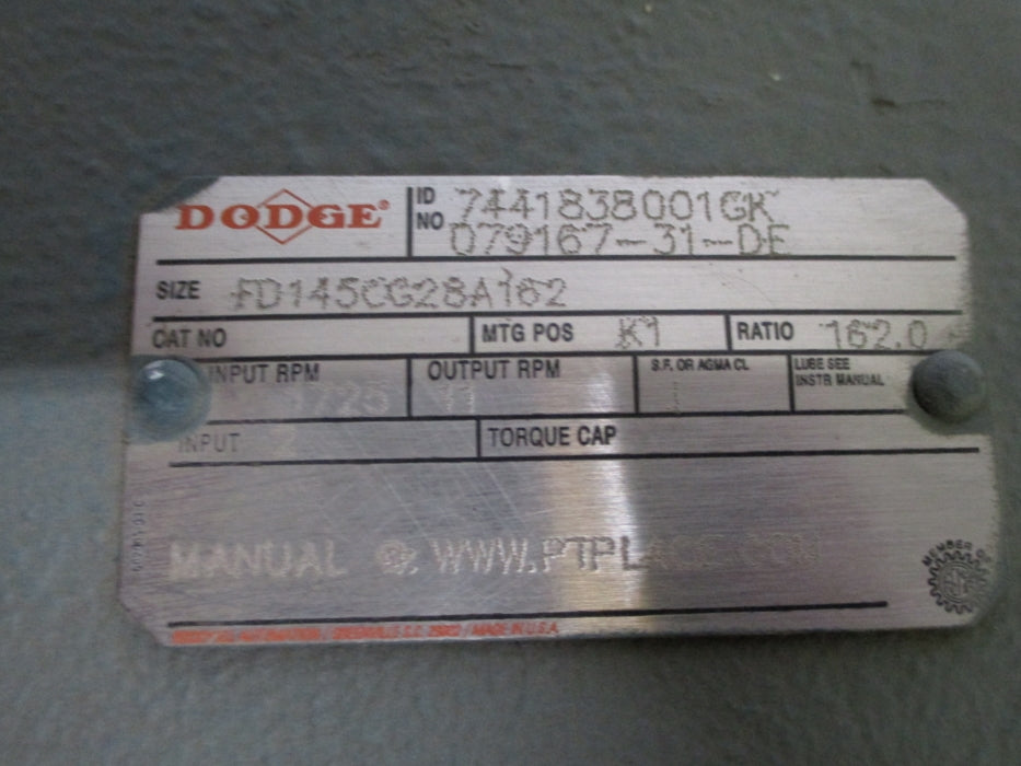DODGE GEARBOX FD145CG28A162 w/ P14H3408S NSNP