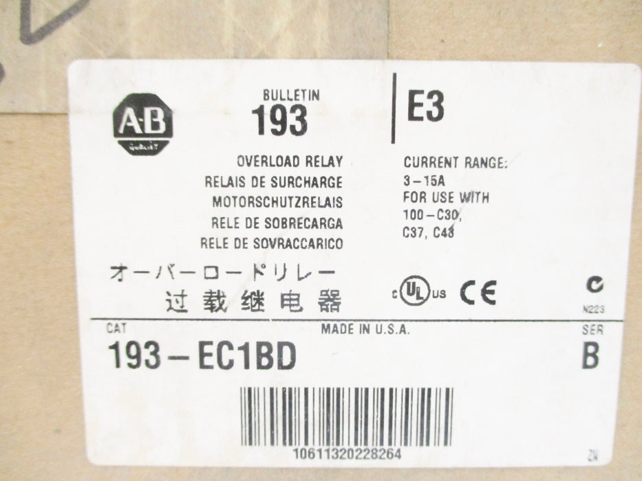 INDUSTRIAL SPARE PART 193-EC1BD SER. B 3-15A (BR/WH) NSFS