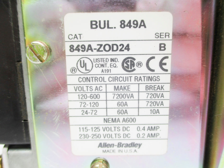 INDUSTRIAL SPARE PART 849A-ZOD24 SER. B 110/120V (AS PICTURED) NSNP