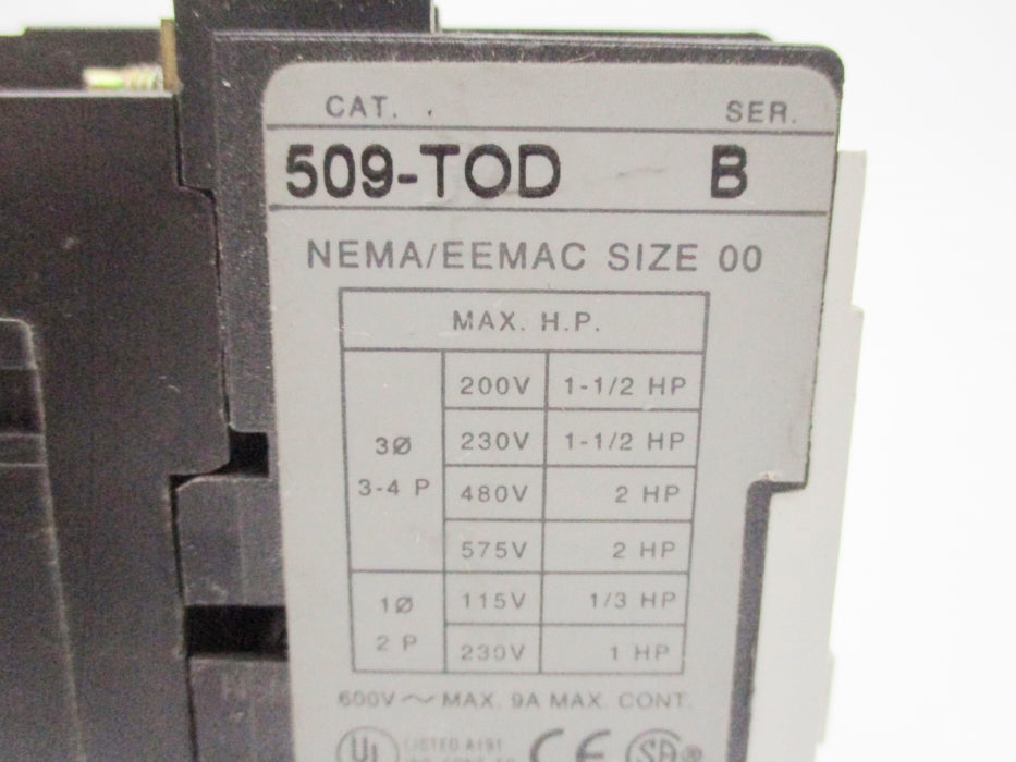 ALLEN BRADLEY 509-TOD SER. B 110/120V (AS PICTURED) NSNP