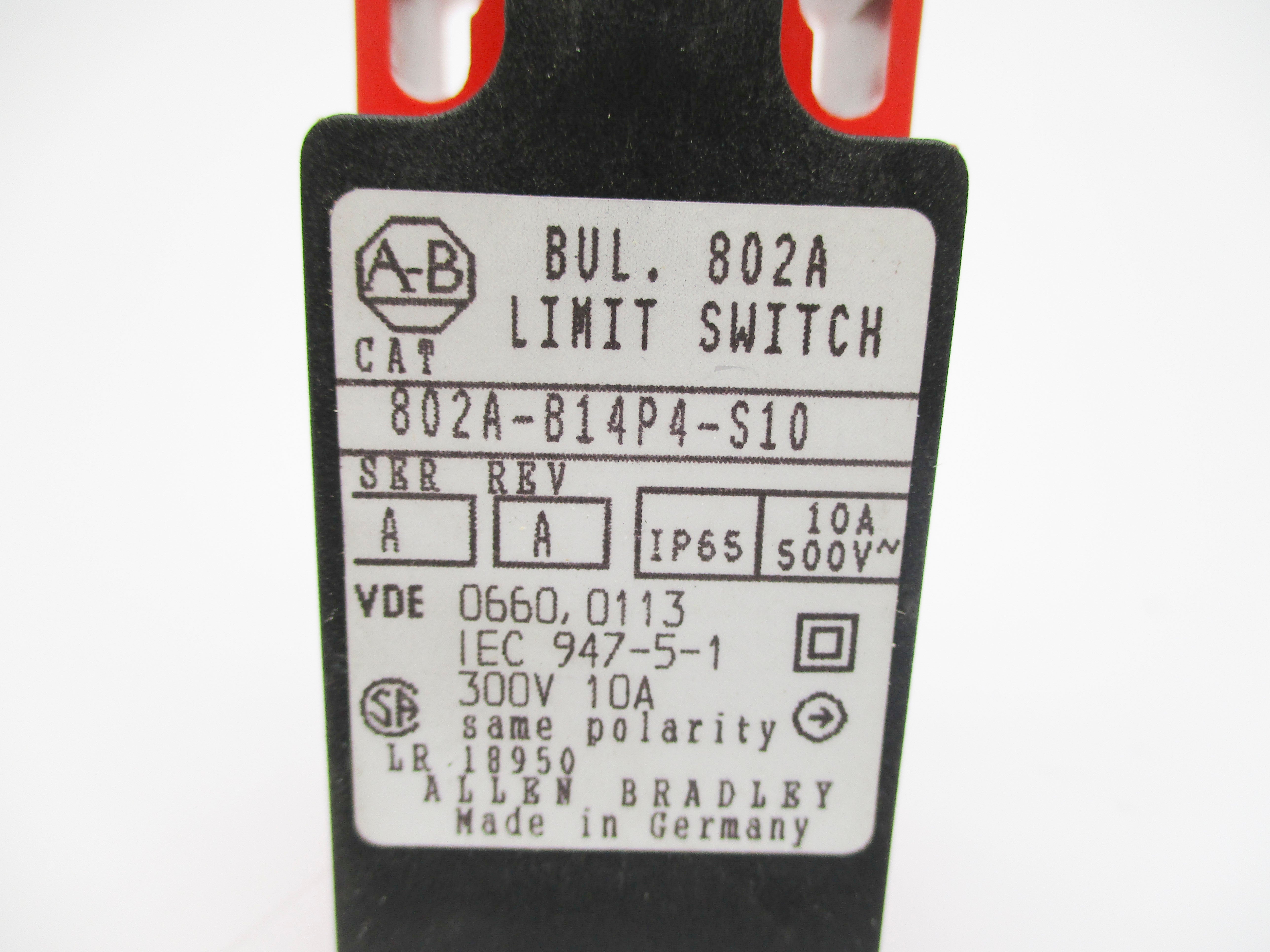 ALLEN BRADLEY 802A-B14P4-S10 SER. A 500V 10A NSNP