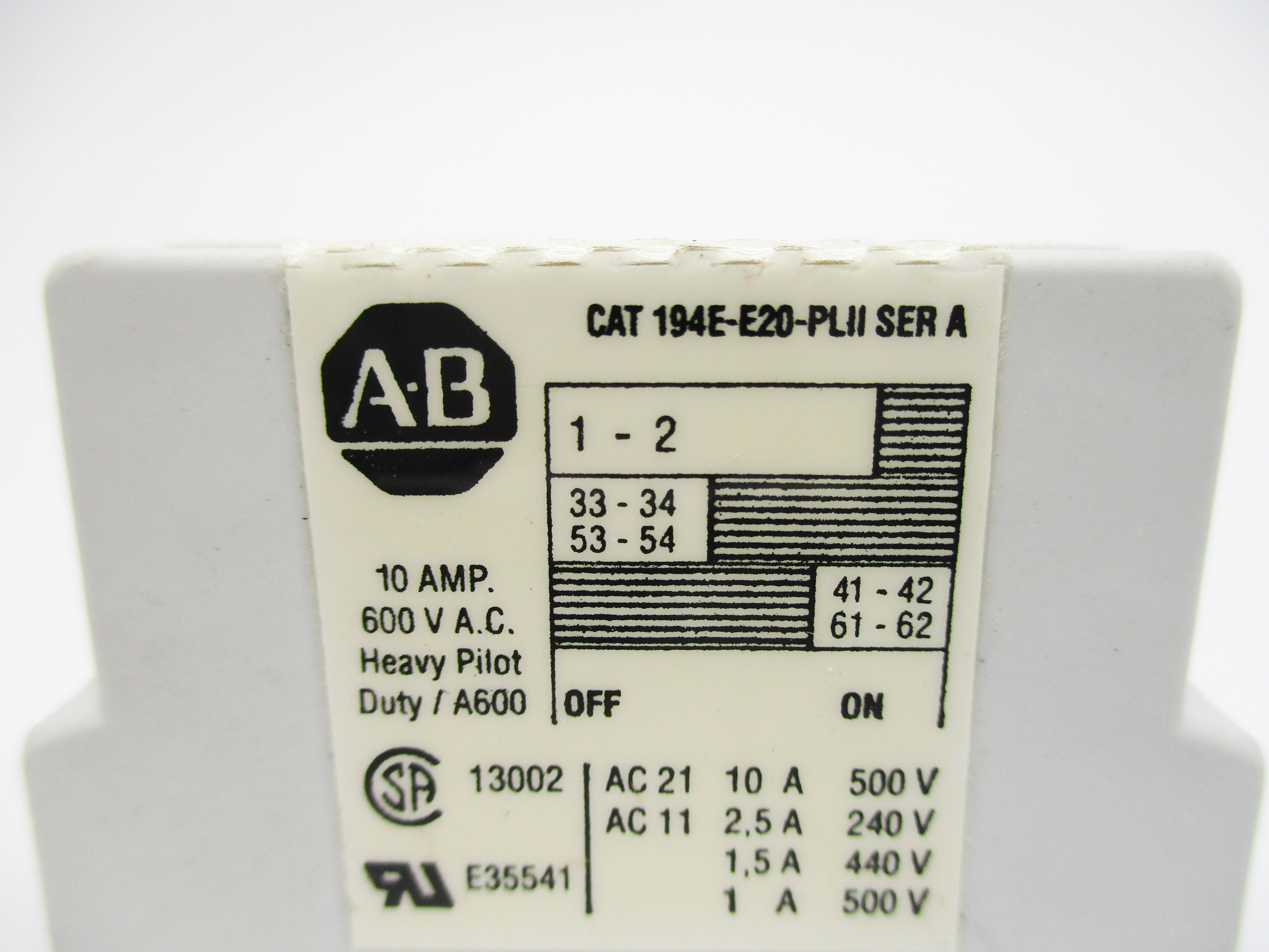 INDUSTRIAL SPARE PART 194E-E20-PL11 SER. A NSNP