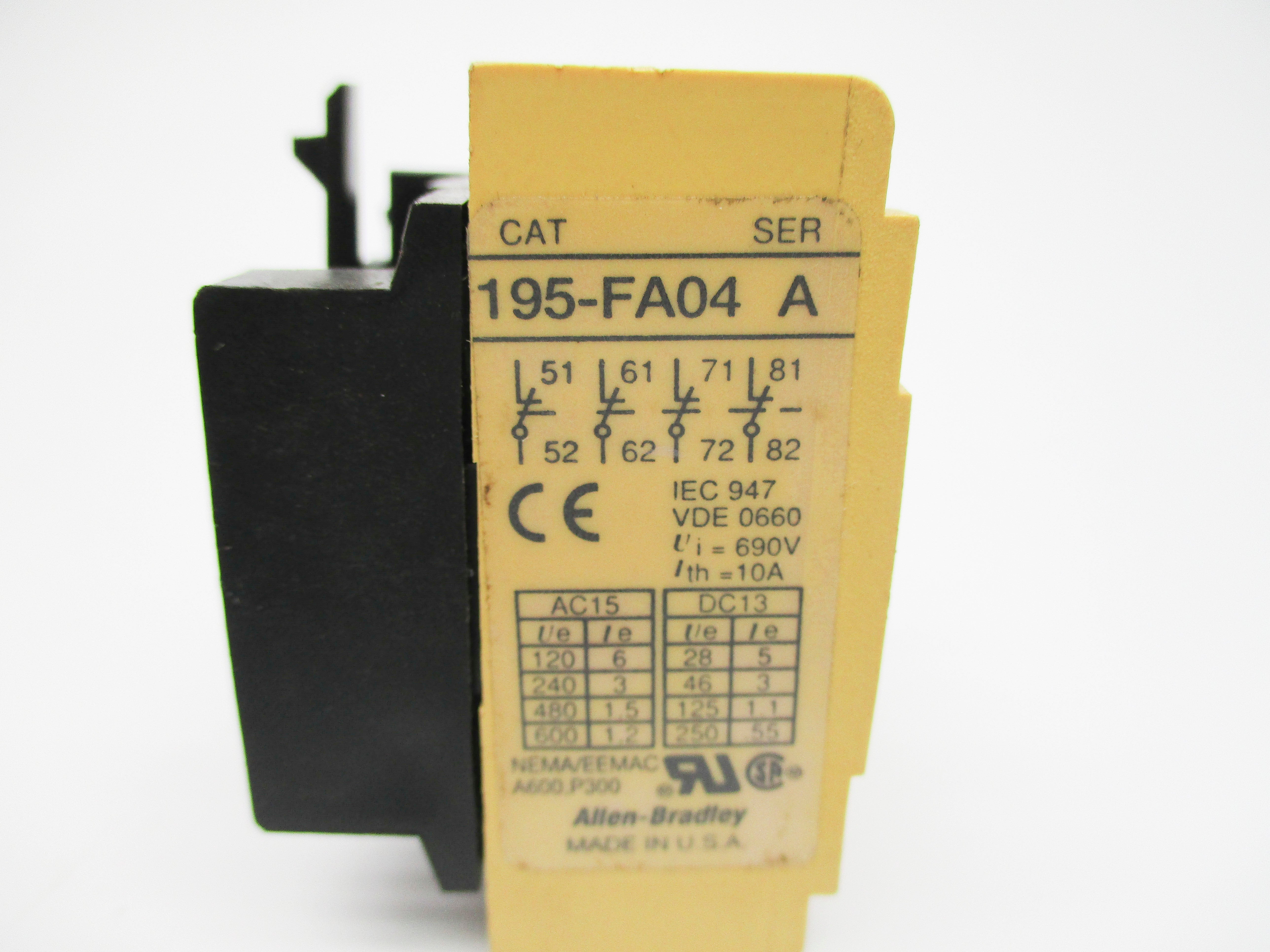 INDUSTRIAL SPARE PART 195-FA04 SER. A 600V 10A NSNP