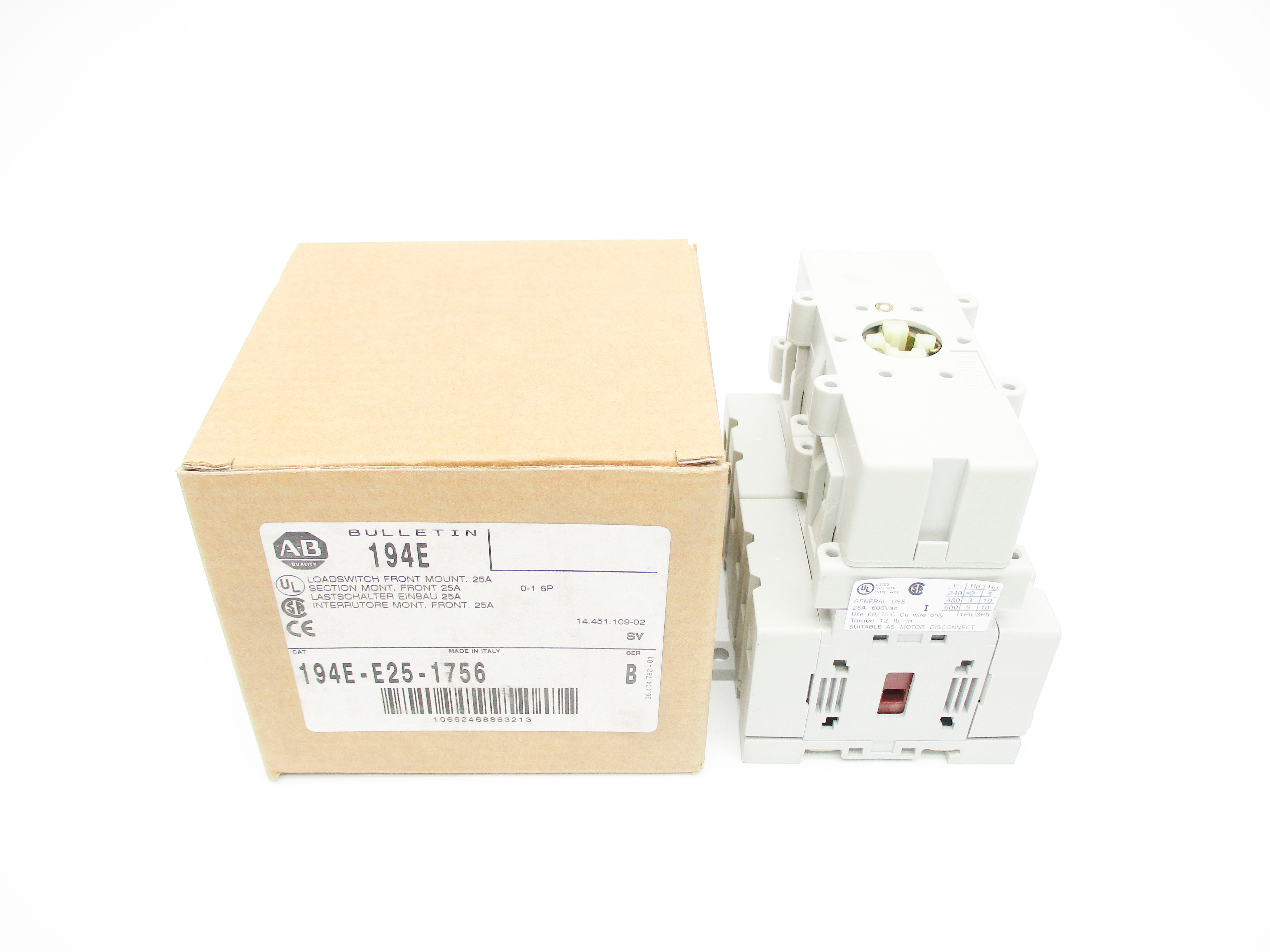 INDUSTRIAL SPARE PART 194E-E25-1756 SER. B (BR/WH) NSMP