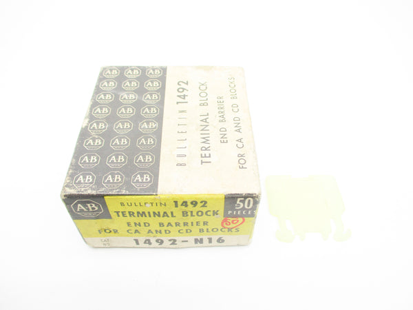 ALLEN BRADLEY 1492-N16 (PKG OF 50) (BK/YL) NSMP