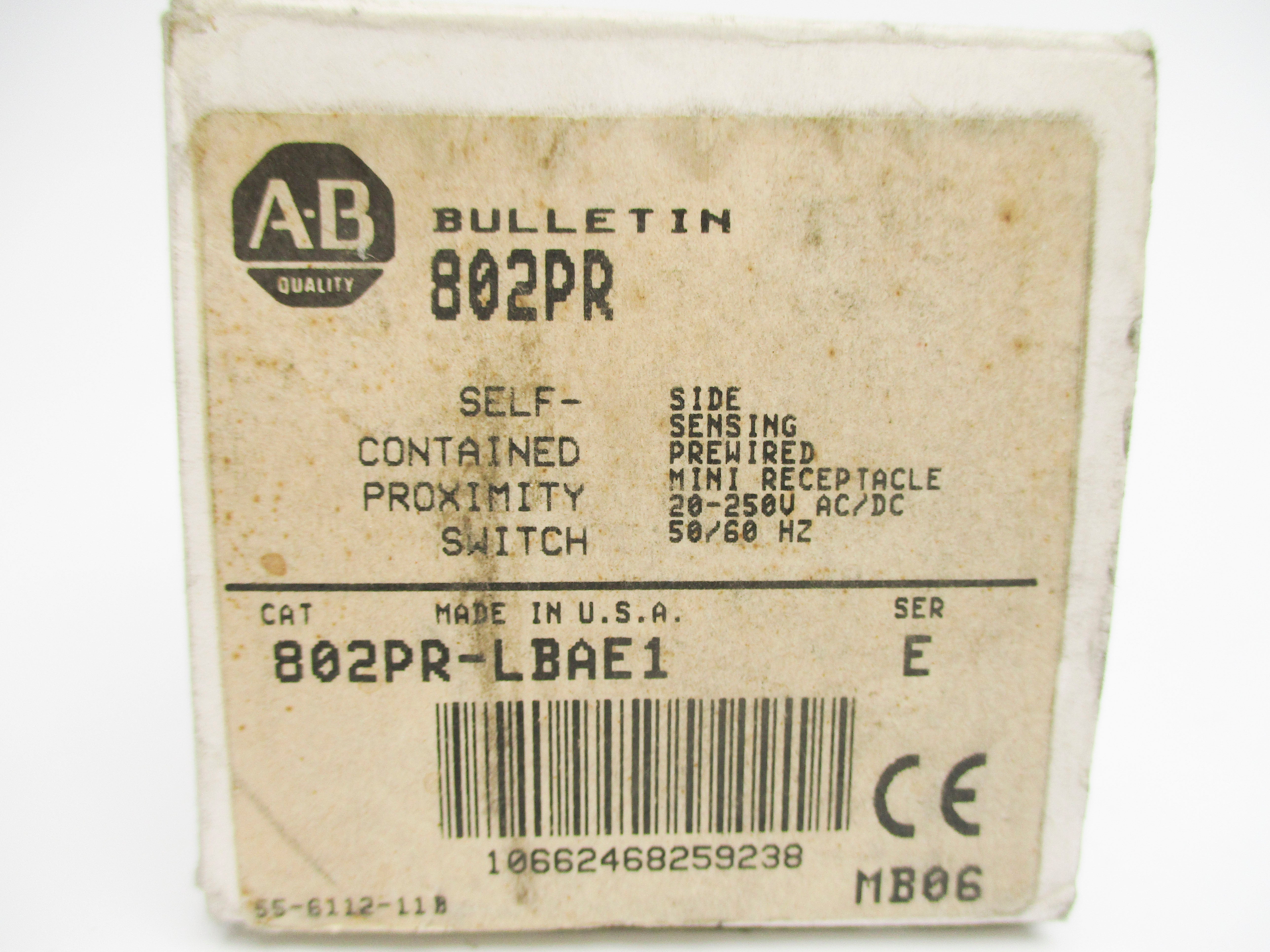 ALLEN BRADLEY 802PR-LBAE1 SER. E 20-250VAC/VDC (GY/BL) NSMP