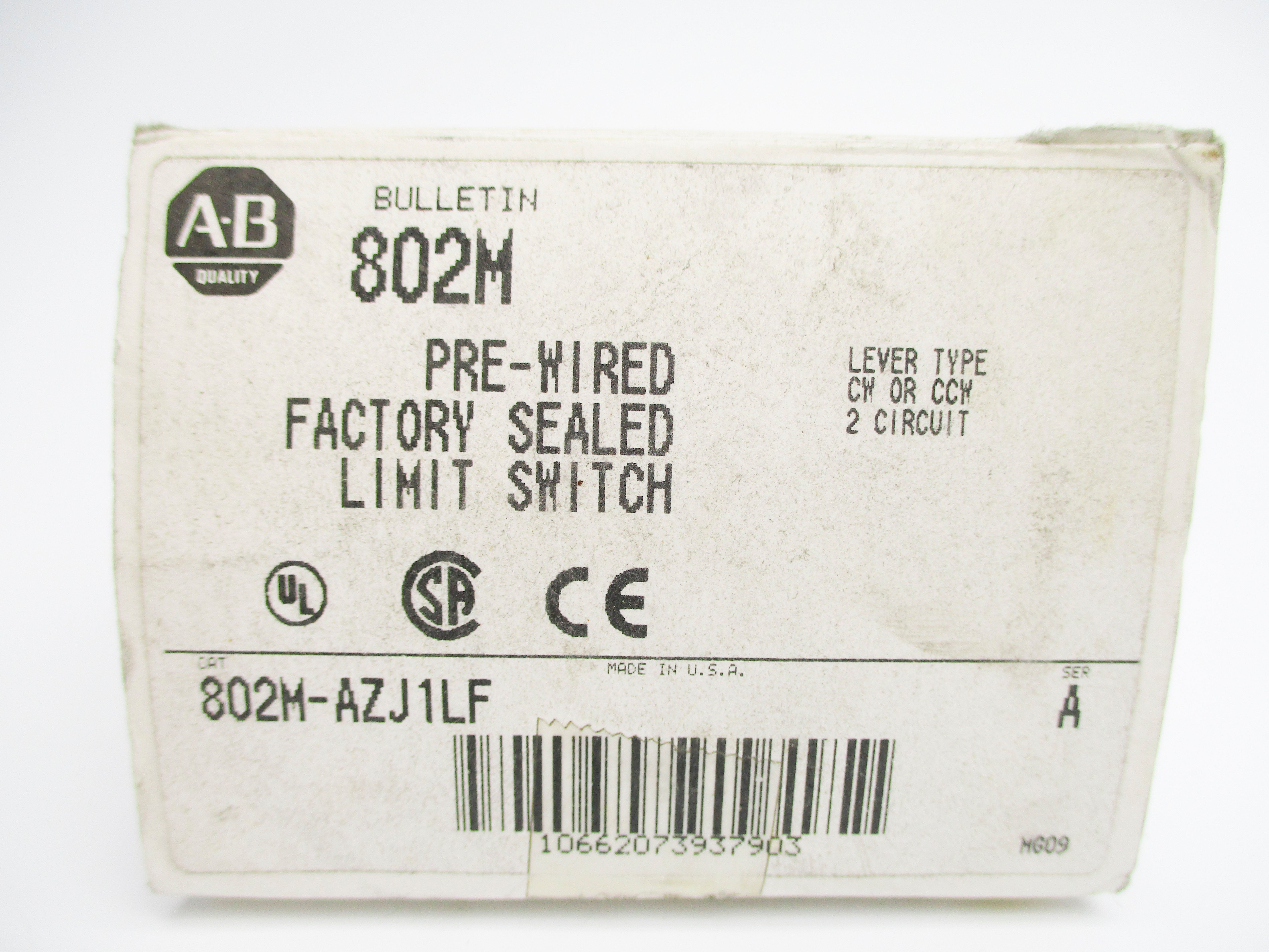 ALLEN BRADLEY 802M-AZJ1LF SER. A (WH) NSMP