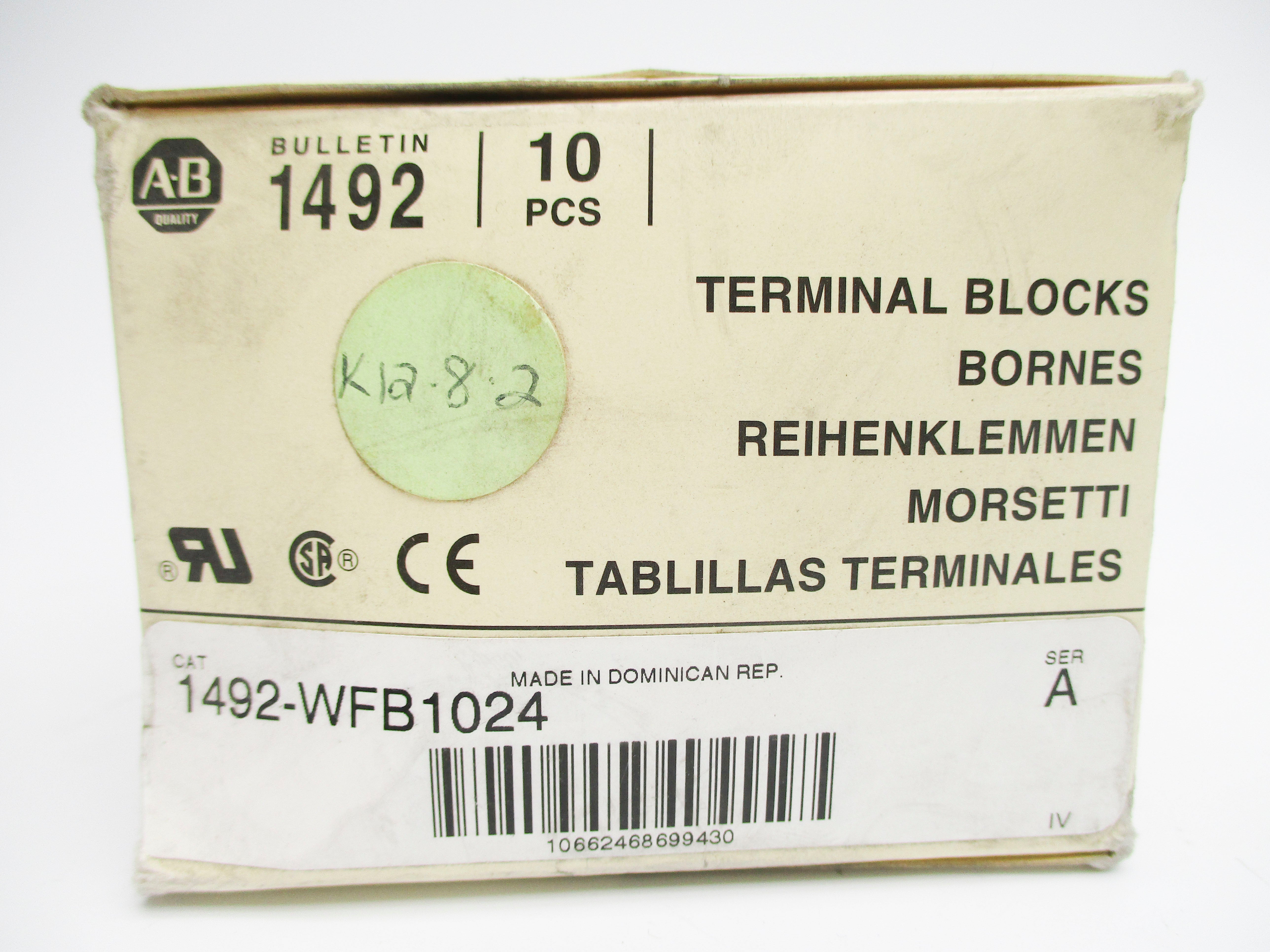 ALLEN BRADLEY 1492-WFB1024 SER. A (PKG OF 10) (WH) NSMP