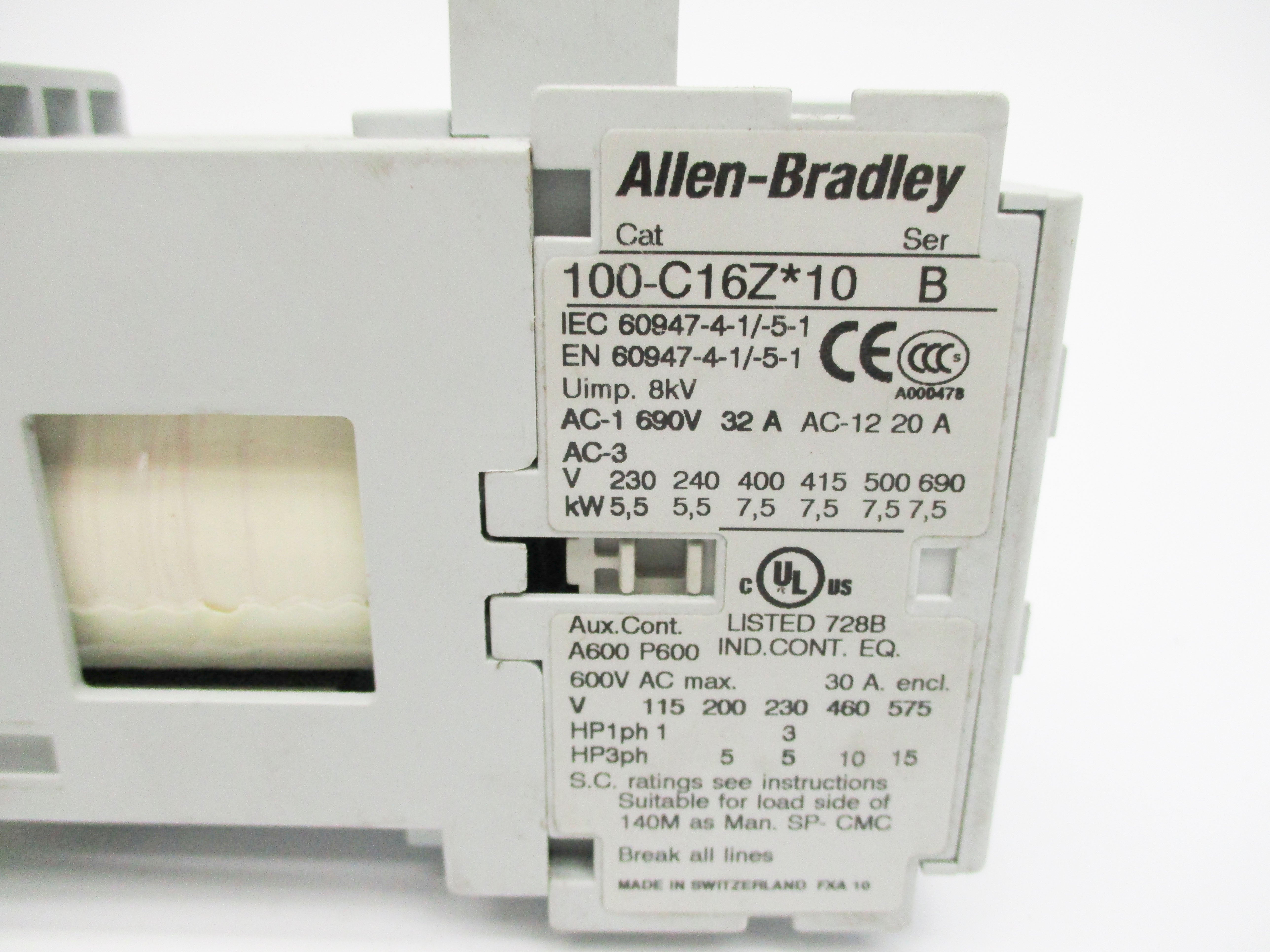 ALLEN BRADLEY 100-C16ZJ10 SER. B 24VDC (AS PICTURED) NSNP