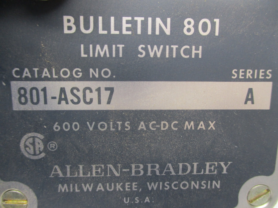 ALLEN BRADLEY 801-ASC17 SER. A (AS PICTURED) NSNP