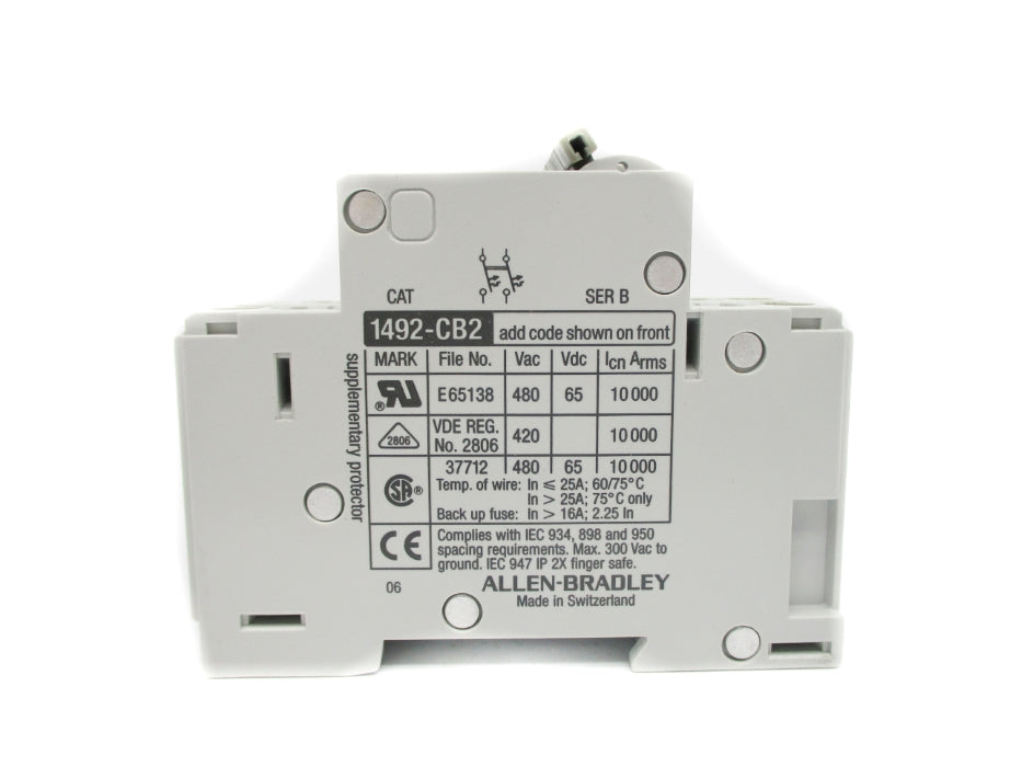 ALLEN BRADLEY 1492-CB2G060 SER. B 480VAC 6A NSMP