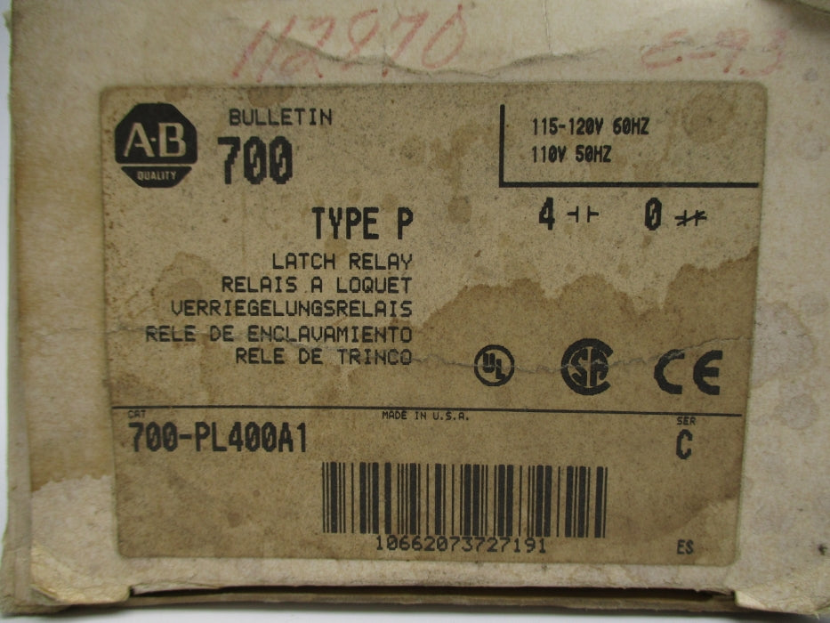 INDUSTRIAL SPARE PART 700-PL400A1 SER. C 110/115-120V (GY/BL) NSMP