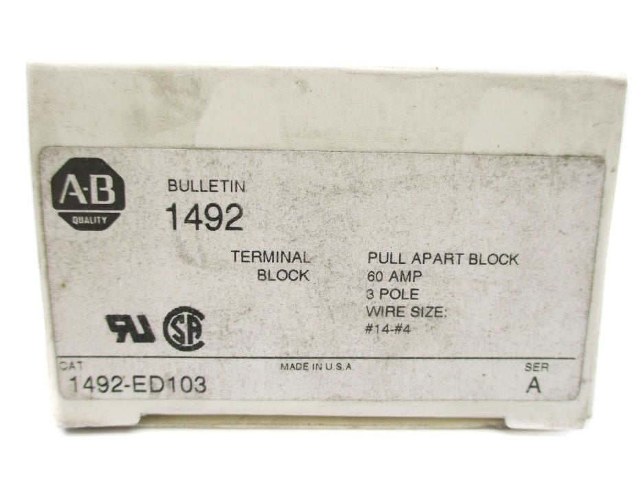 ALLEN BRADLEY 1492-ED103 SER. A (GY/BL) NSMP