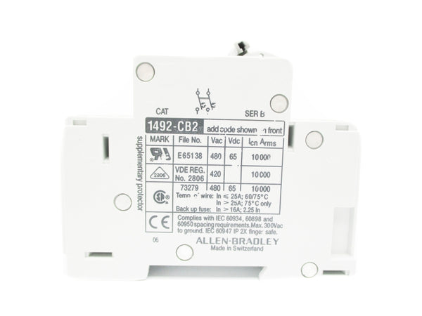 ALLEN BRADLEY 1492-CB2G150 SER. B 480VAC 15A NSMP