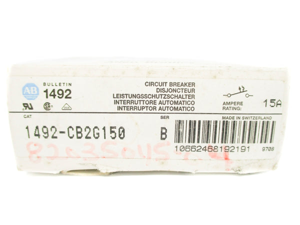 ALLEN BRADLEY 1492-CB2G150 SER. B 480VAC 15A NSMP