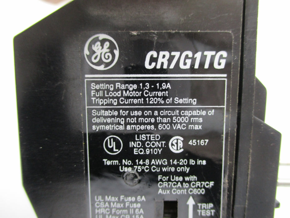 GENERAL ELECTRIC CR7G1TG 1.3-1.9A NSNP