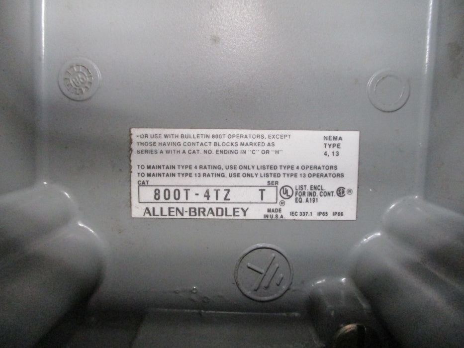 ALLEN BRADLEY 800T-4TZ SER. T UNMP
