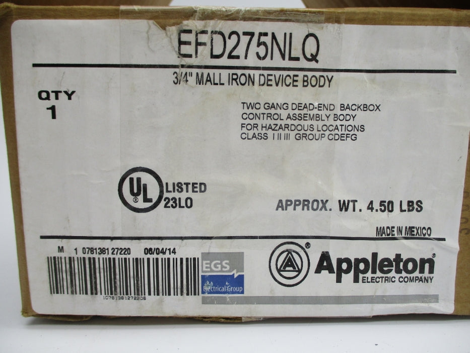 APPLETON EFD275NLQ NSMP