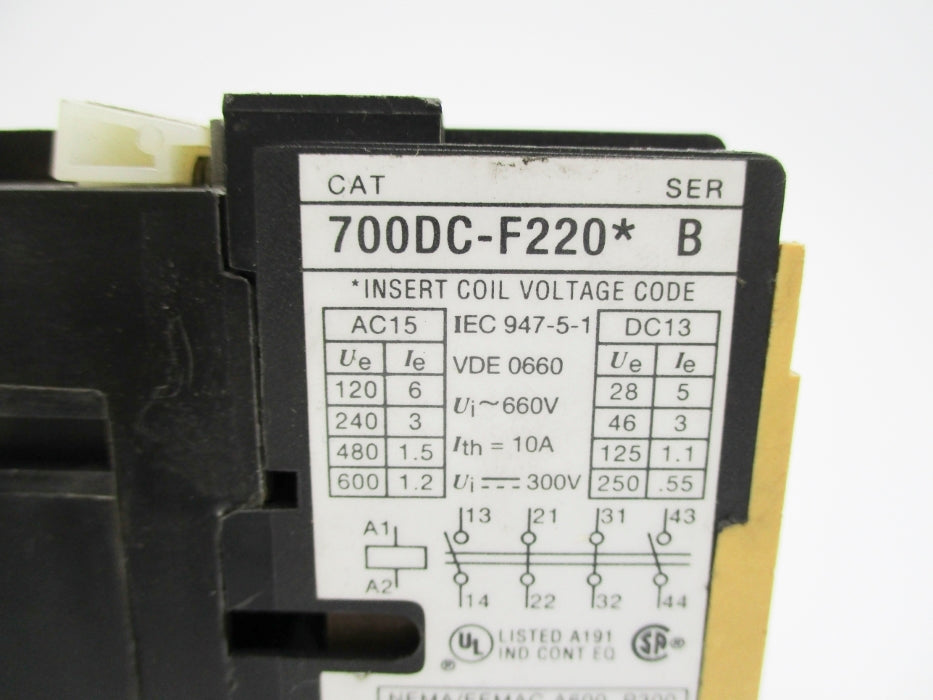 INDUSTRIAL SPARE PART 700DC-F220J SER. B 24VDC (AS PICTURED) NSNP
