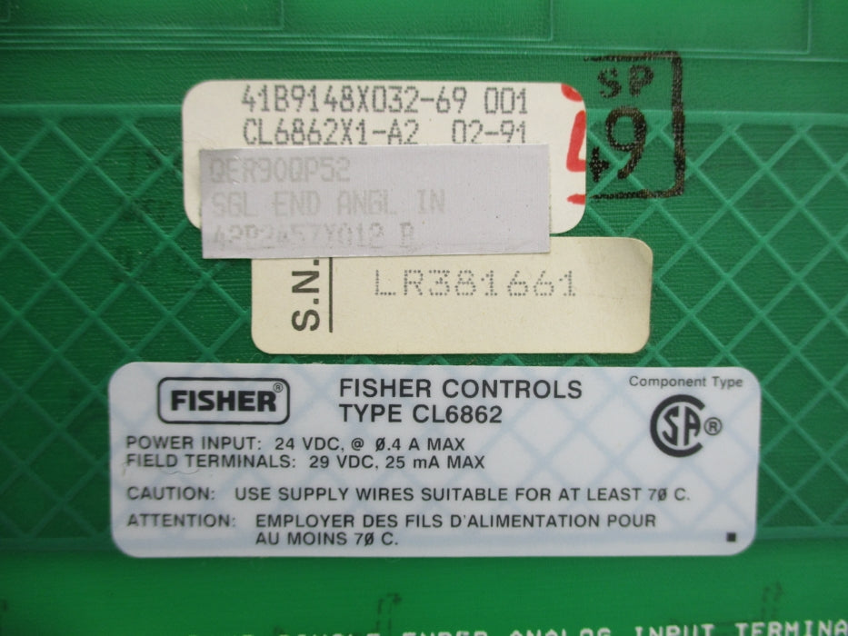 FISHER CONTROLS CL6862X1-A2 41B9148X032-69 REV. B NUPI