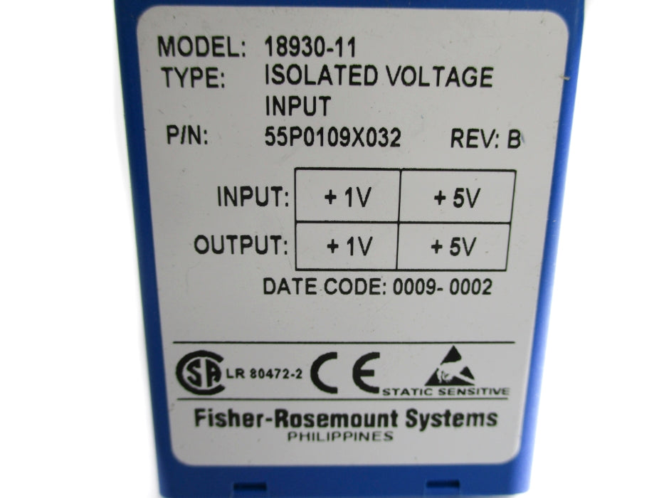 FISHER ROSEMOUNT 55P0109X032 18930-11 1-5V NUPI