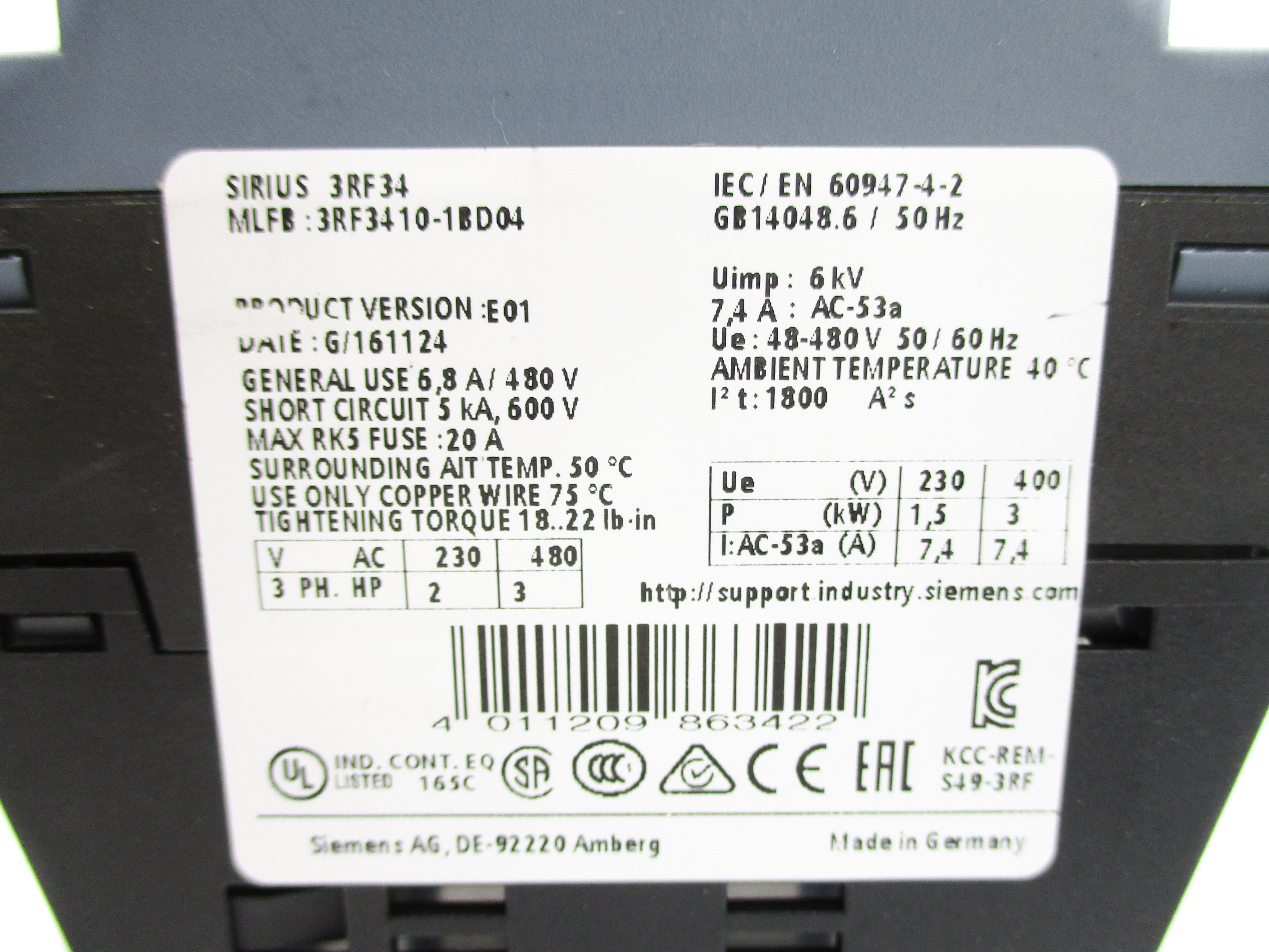 SIEMENS 3RF3410-1BD04 24VDC NSNP
