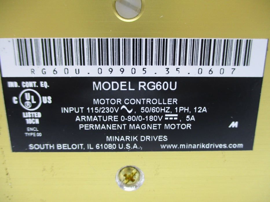MINARIK DRIVES RG60U NUPI