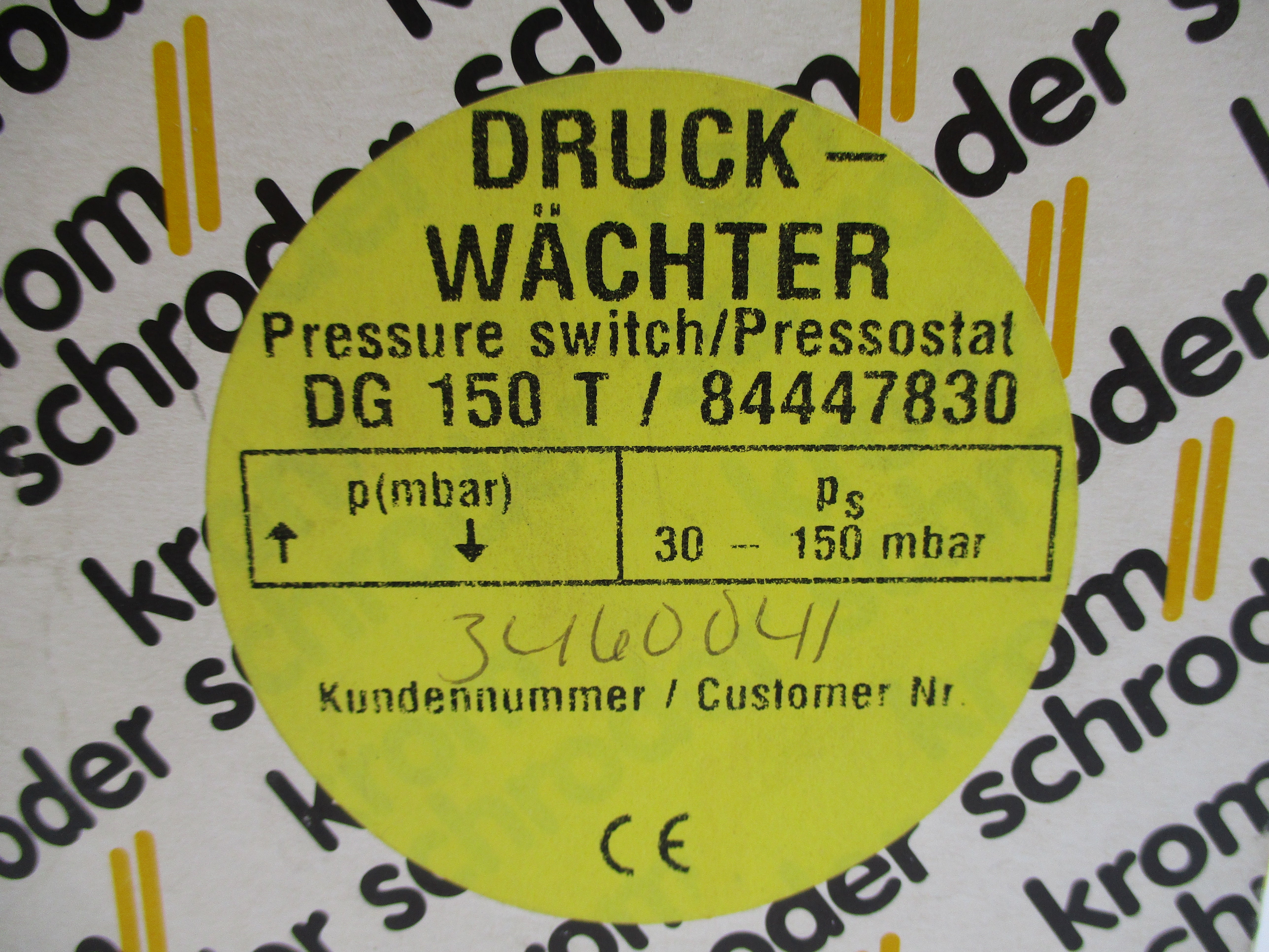 KROM SCHRODER DG150T 84447830 8.5PSI NSMP