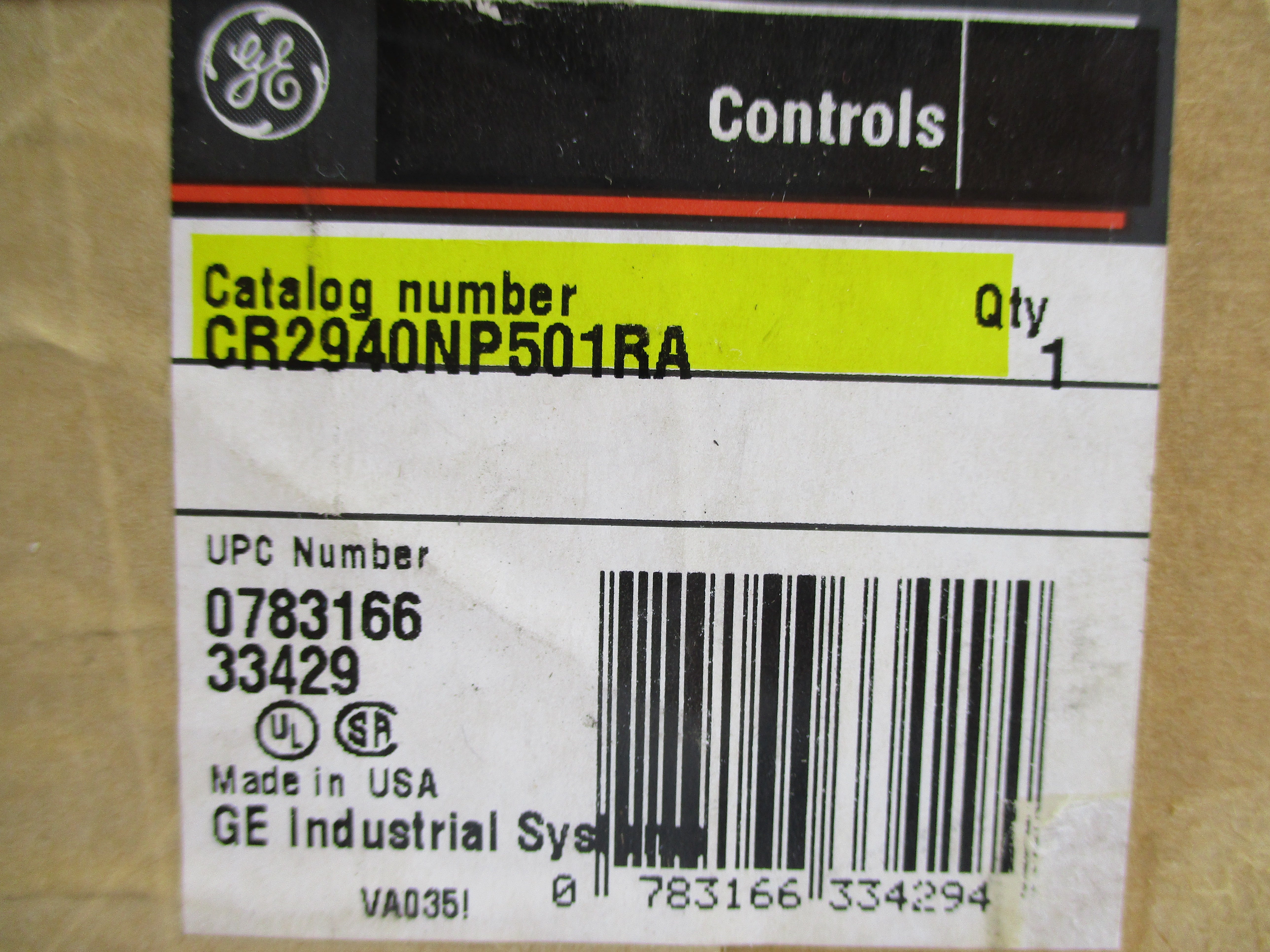 GENERAL ELECTRIC CR2940NP501RA NSFS