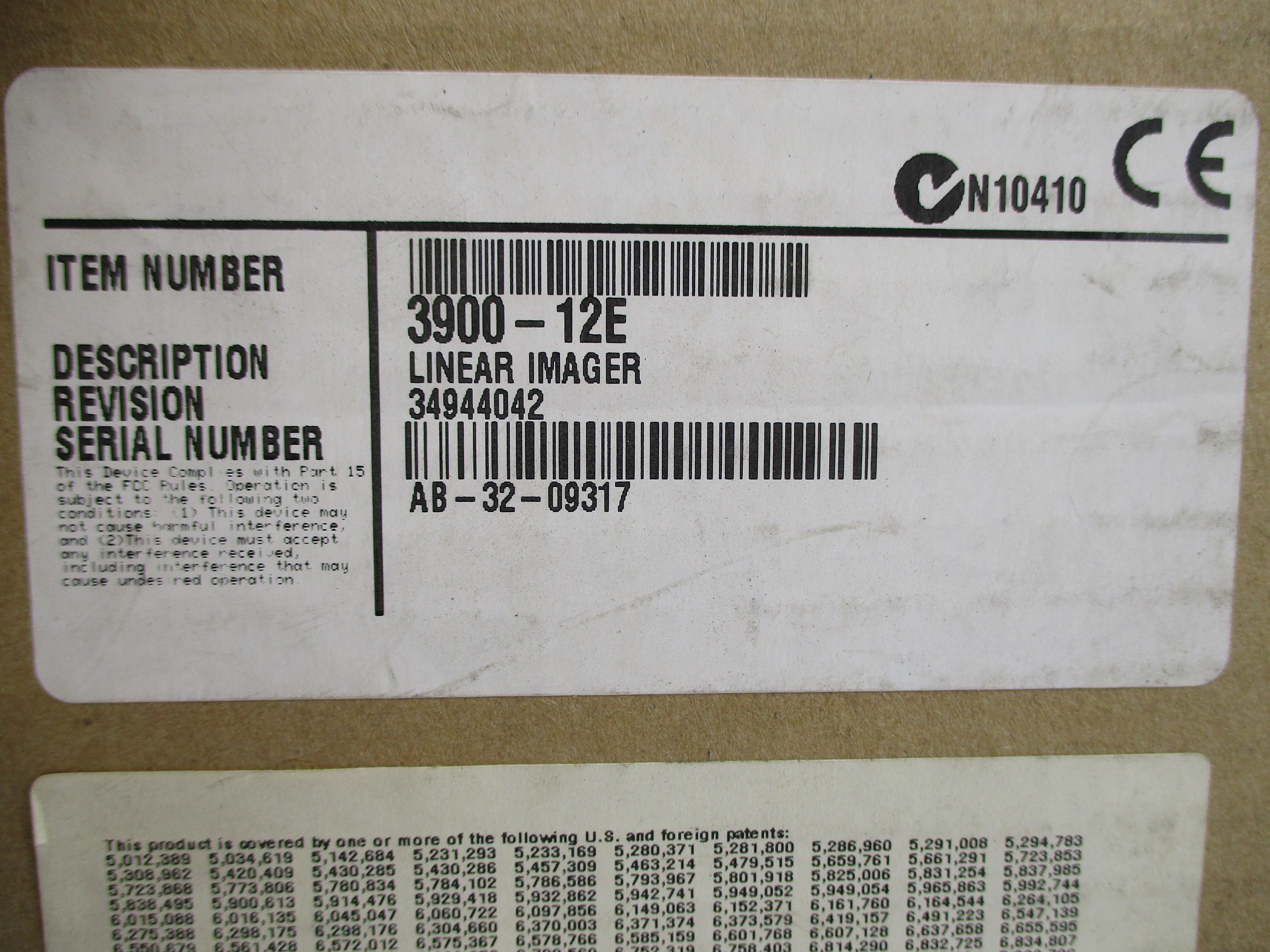 HAND HELD PRODUCTS 3900-12E NSMP