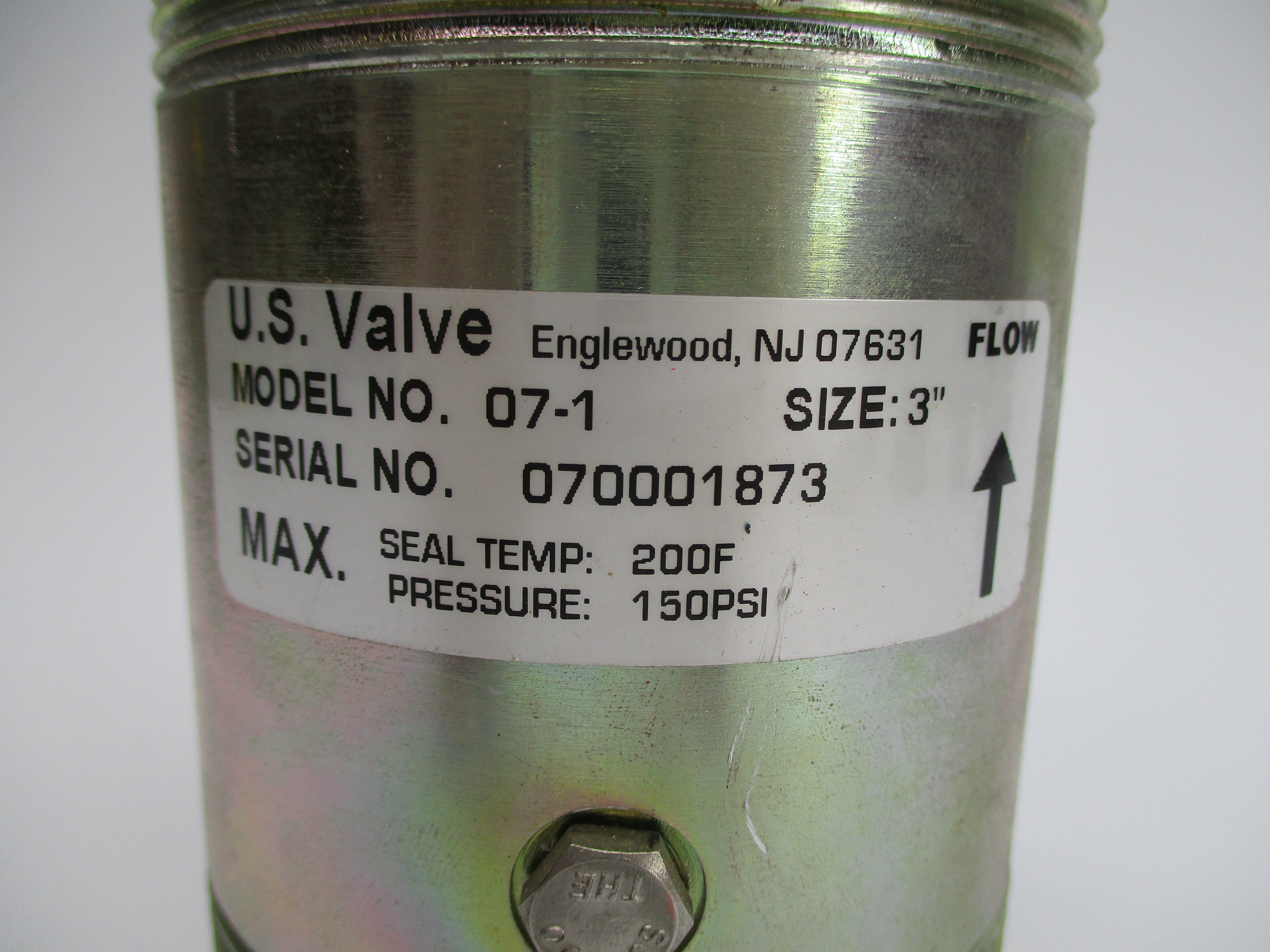 U.S. VALVE 07-1 150PSI 3"  NSNP