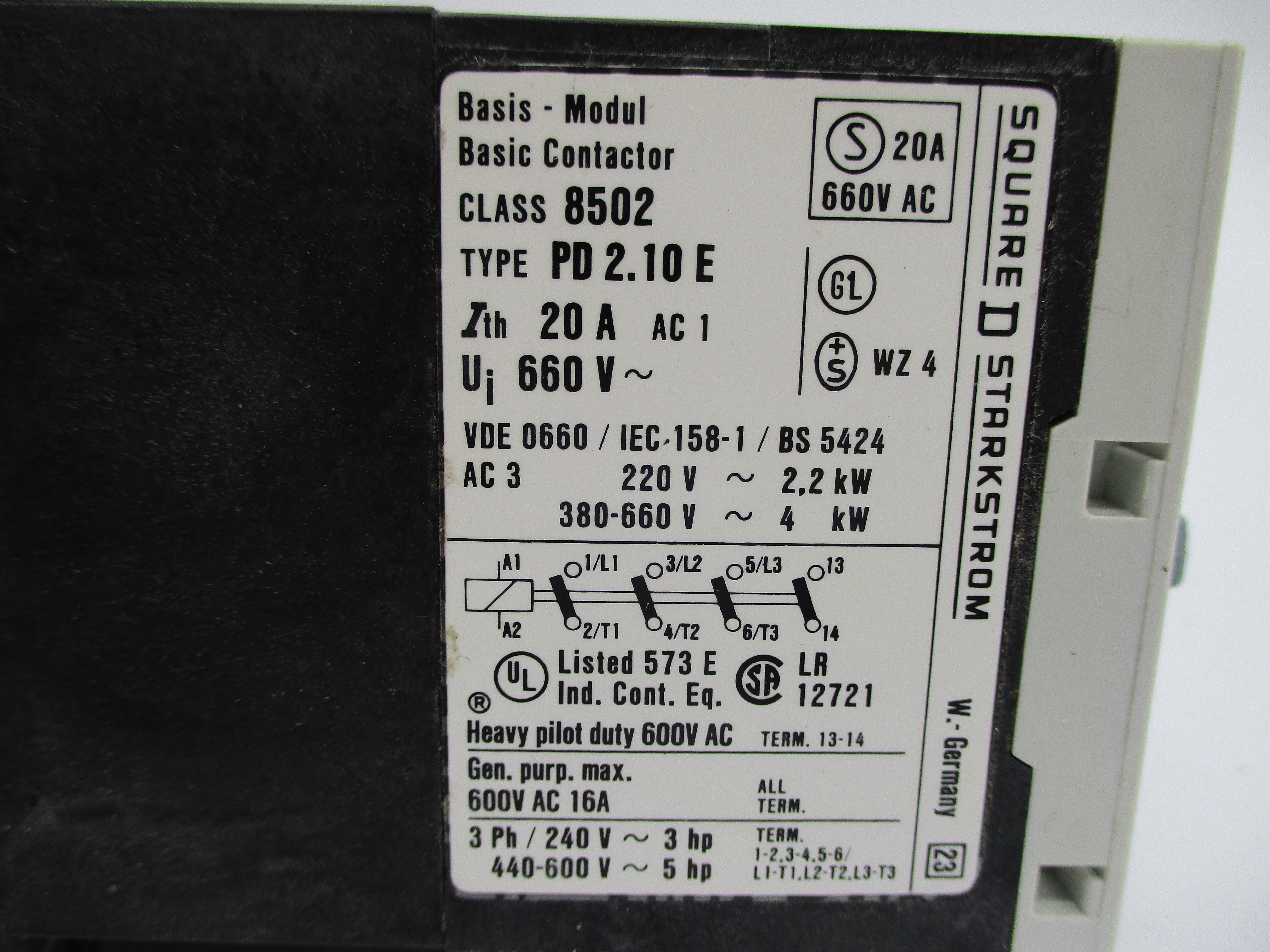 SQUARE D 8502PD2.10E SER. B 440/480V UNMP
