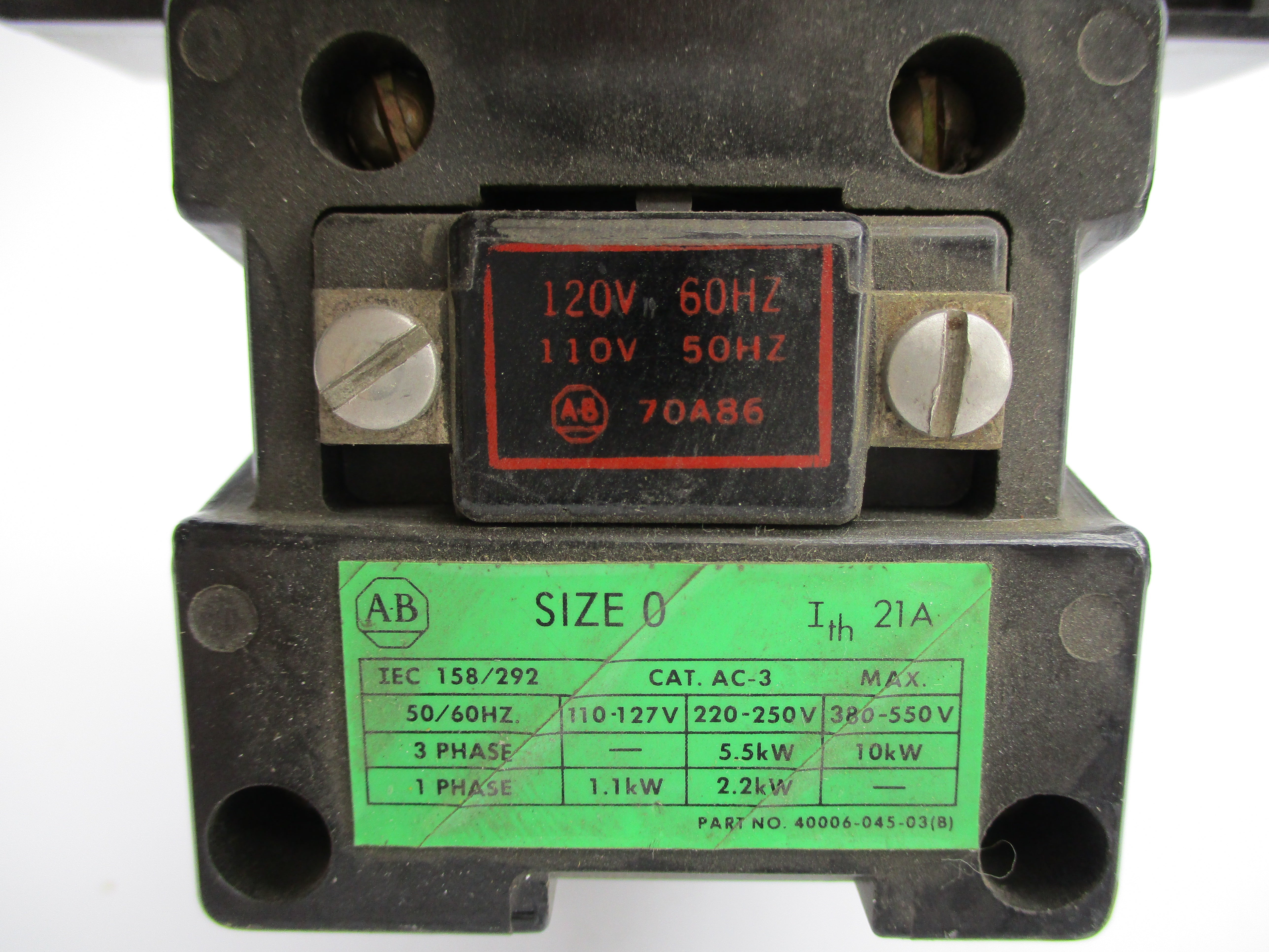 INDUSTRIAL SPARE PART 40006-045-03 SER. B 110/120V UNMP