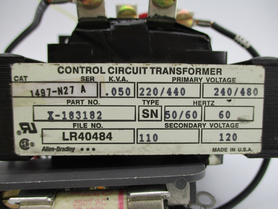 ALLEN BRADLEY 1497-N27 SER. A .050KVA UNMP